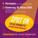 “Spot on” – Lichterkette für Demokratie