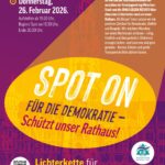 “Spot on” – Lichterkette für Demokratie